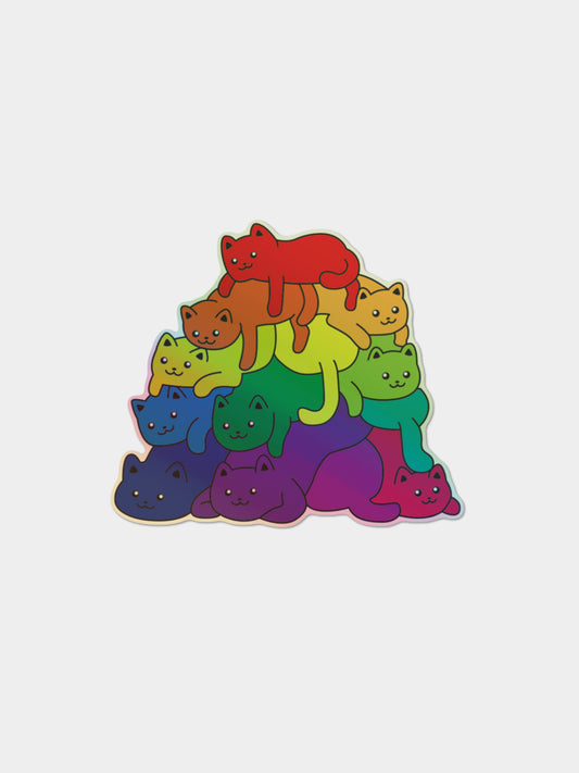 Rainbow Cats Holographic Sticker