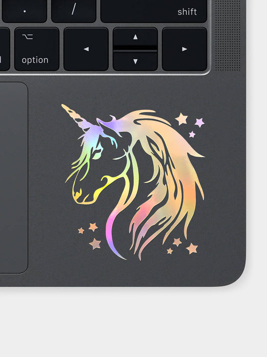 Unicorn Silver Holographic Decal Sticker